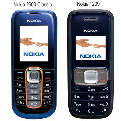 Nokia 2600 classic and 1209