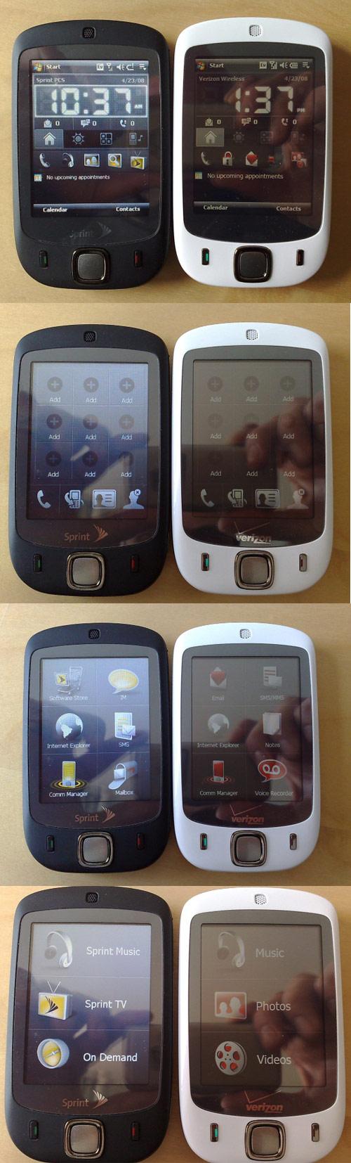HTC Touch side by side images 