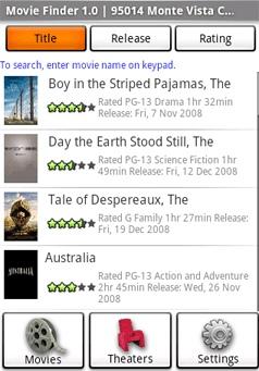 Android Movie Finder at phonedog.com