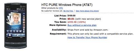 HTC Pure at Amazon