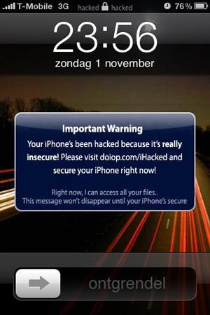 Dutch hacker send remote alerts to jailbroken iPhones asking for money