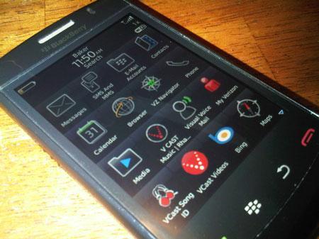 BlackBerry Storm2 screen