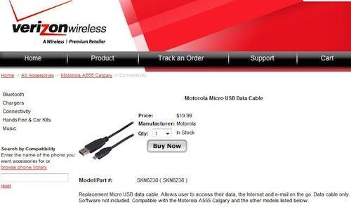 Verizon microUSB data cable