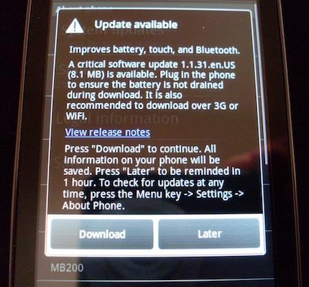 Motorola CLIQ update