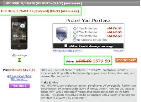 HTC Hero NAM version