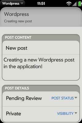 webOS Wordpress App