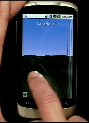 Nexus One showing Google Earth