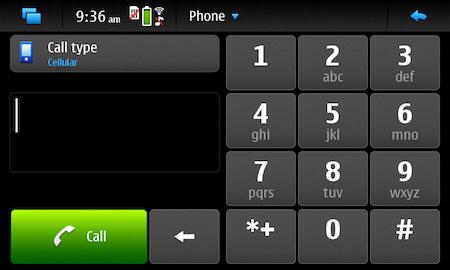 Nokia N900 dialer