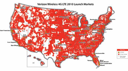 Verizon LTE launch markets