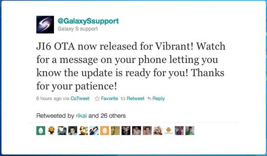 Samsung Vibrant update