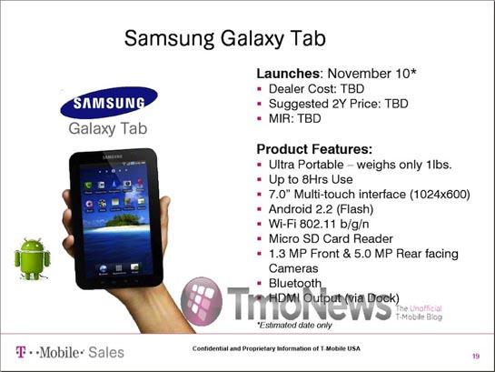 T-Mobile Samsung Galaxy Tab