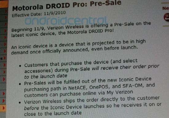 DROID Pro pre-sale