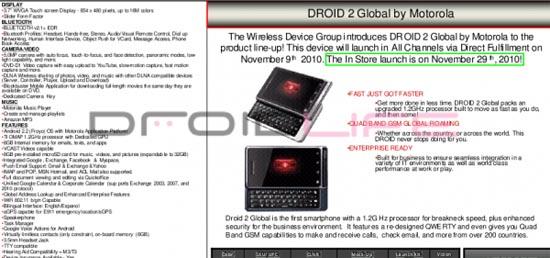 Droid 2 Global launch