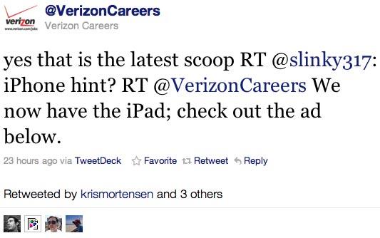 Verizon Careers iPhone tweet
