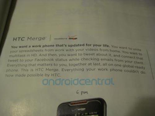HTC Merge ad close-up