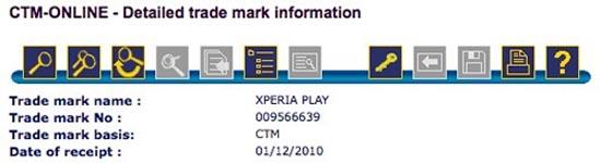 Xperia Play trademark