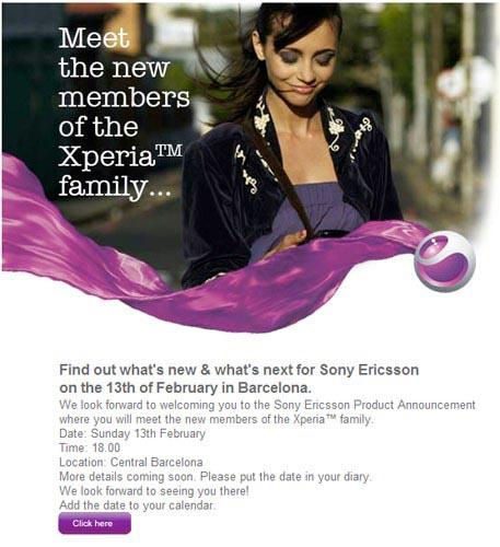 Sony Ericsson MWC invite