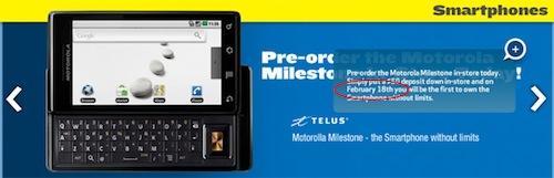 Motorola Milestone Telus