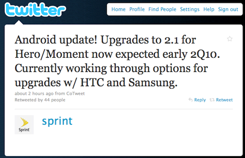 Android 2.1 for Sprint