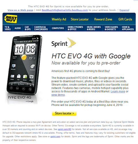 HTC EVO 4G Sprint