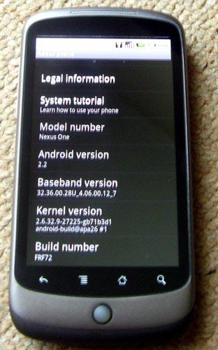 Android 2.2 build FRF72