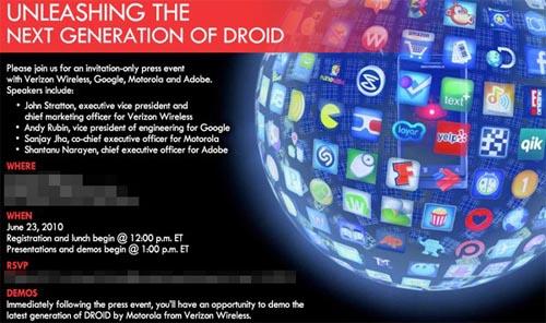 Verizon DROID event invite