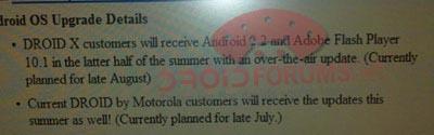 Motorola Droid and Droid X Froyo