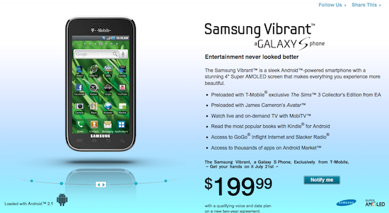 Samsung Vibrant T-Mobile
