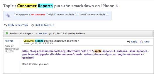 Apple forums Consumer Reports