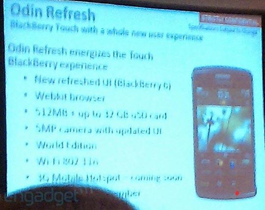 BlackBerry Storm 3 slide