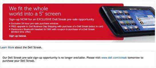 Dell Streak launch
