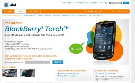 BlackBerry Torch 9800 AT&T