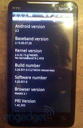 HTC EVO 4G official Android 2.2