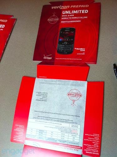 Verizon prepaid BlackBerry box