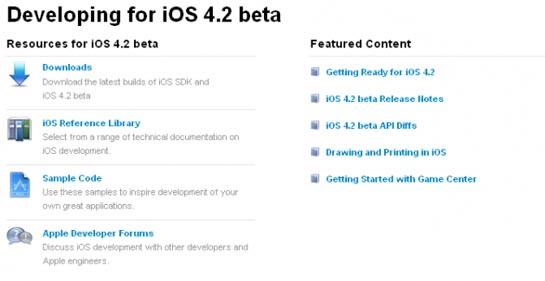 iOS 4.2 beta Apple iPad