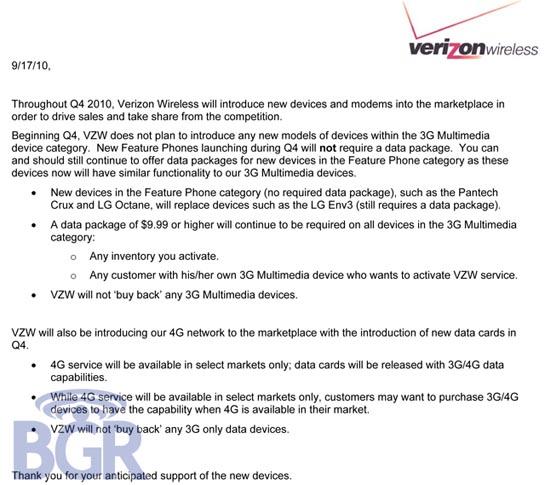 Verizon 3G Multimedia phone memo