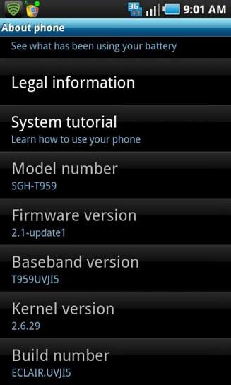 Samsung Vibrant JI5 update