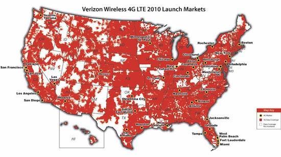 Verizon 4G LTE launch markets