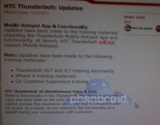 ThunderBolt 3G simultaneous voice and data
