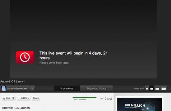 Android Ice Cream Sandwich launch live event
