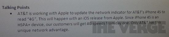 AT&T iPhone 4S 4G indicator