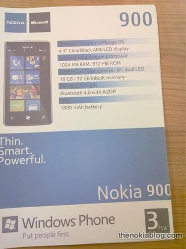 Nokia 900 Windows Phone specs