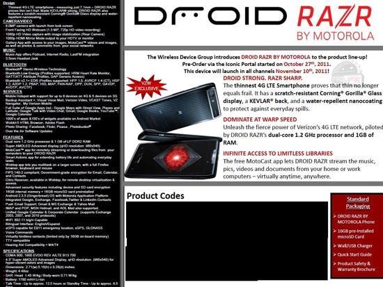 Motorola DROID RAZR launch date
