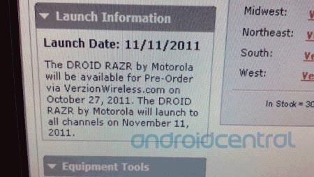 Motorola DROID RAZR Verizon launch