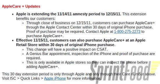 AppleCare+ purchase period extension