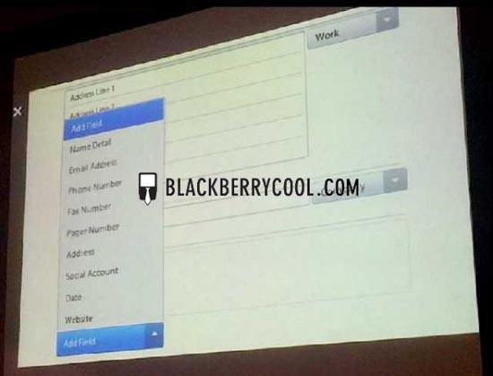 BlackBerry PlayBook contacts