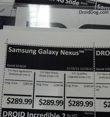 Verizon Galaxy Nexus Costco December 15