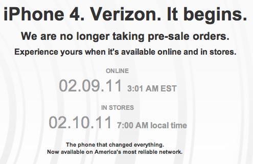 Verizon iPhone pre-orders