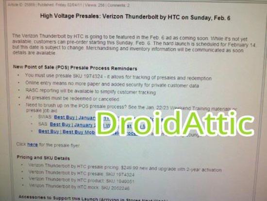 HTC ThunderBolt Best Buy launch