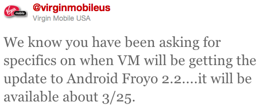 Virgin Mobile Samsung Intercept Froyo